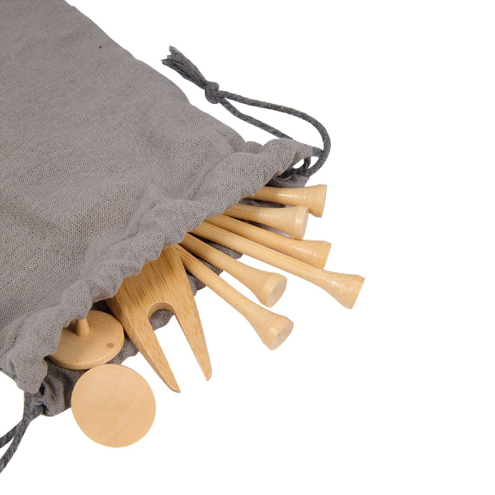 Bamboo Golf Tee Set with Pouch