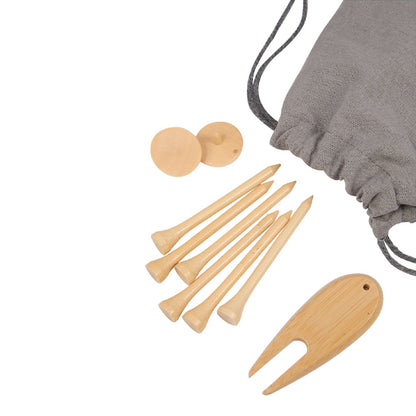 Bamboo Golf Tee Set with Pouch