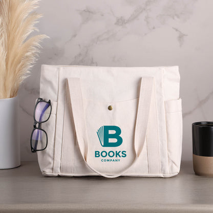Cotton Tote Bag with Pockets