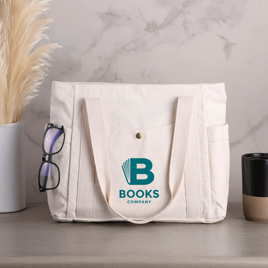 Cotton Tote Bag with Pockets