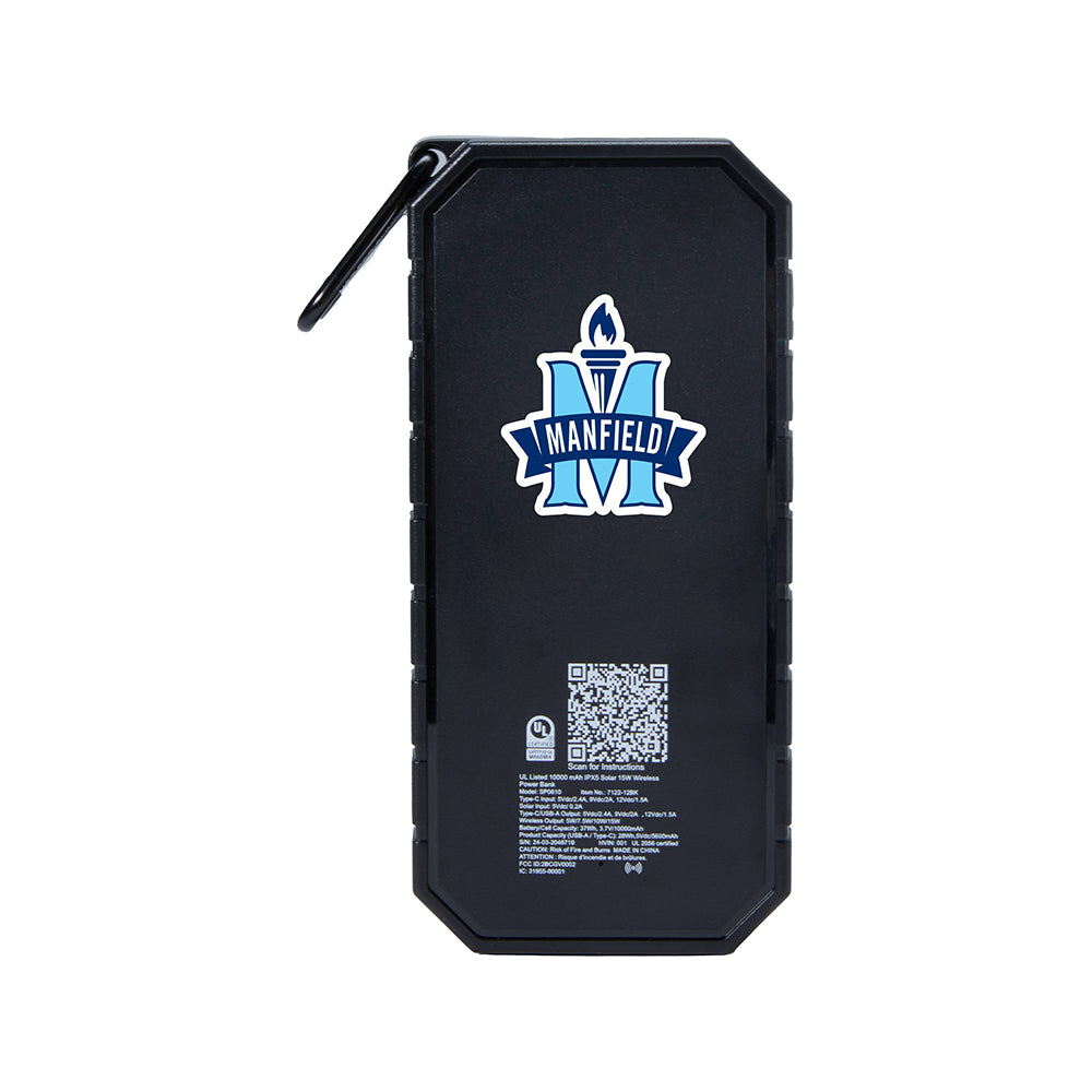 UL Listed 10,000  IPX5 Solar 15W Wireless Power Bank