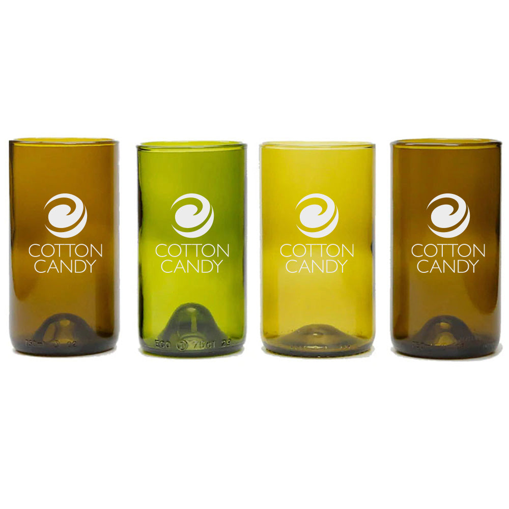 16 oz. Set of 4 Mixed colour Glasses